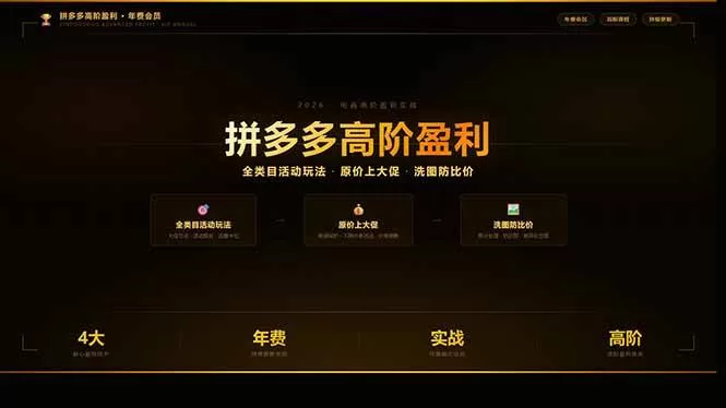 拼多多高阶盈利年费会员(更新3月)：全类目活动玩法、原价上大促、洗图防比价等核心盈利技术 -1