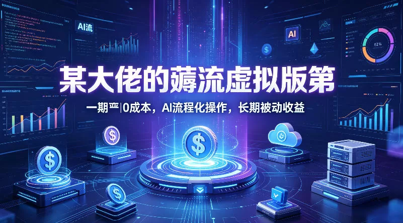 0成本AI流程化操作，淘宝虚拟电商长期被动收益陪跑计划