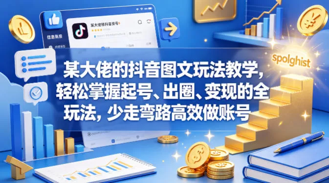 抖音图文玩法教学：起号、出圈、变现全套实操指南