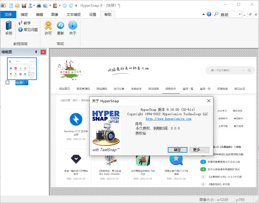 HyperSnap v9.8.0便携汉化版｜老牌屏幕截图软件功能详解