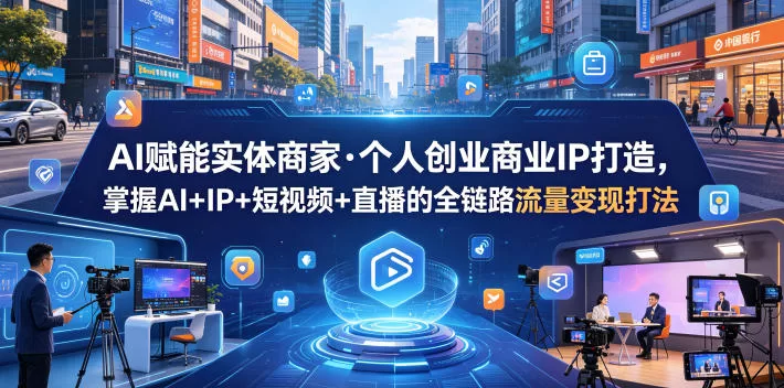 AI赋能实体商家：掌握IP打造与短视频直播全链路流量变现打法