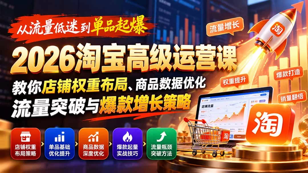 2026淘宝高级运营课程：店铺权重与流量增长